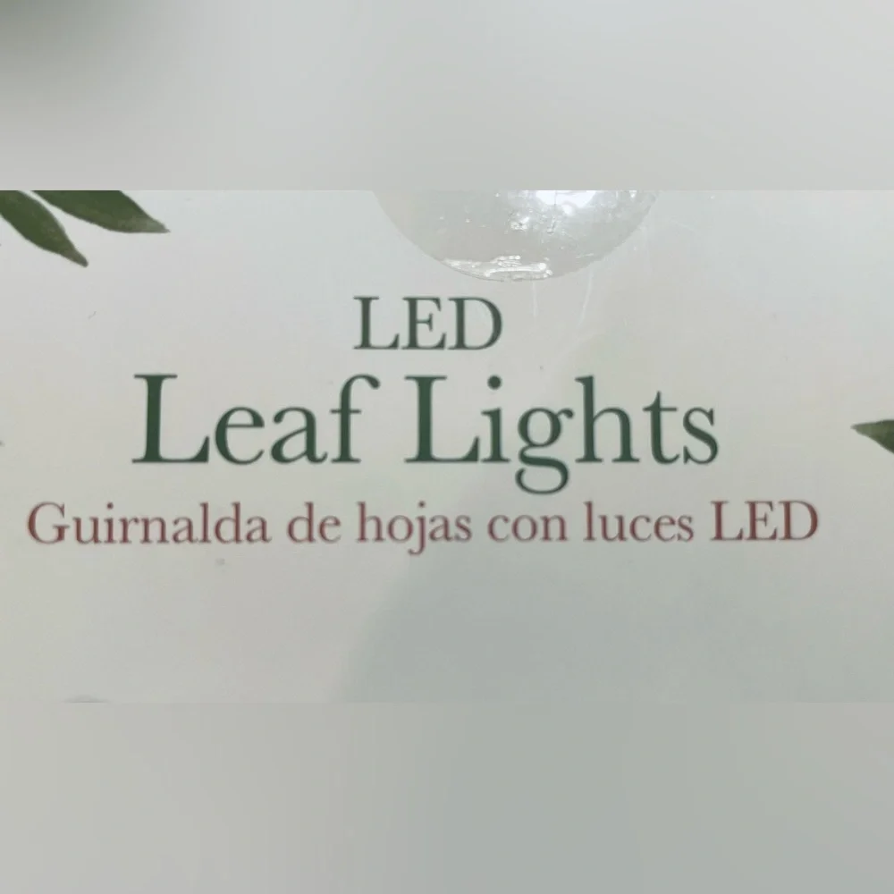 LOVE & LEAVES metal gold leaf string lights